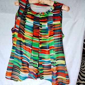 Multicolor Striped Sleeveless Top
